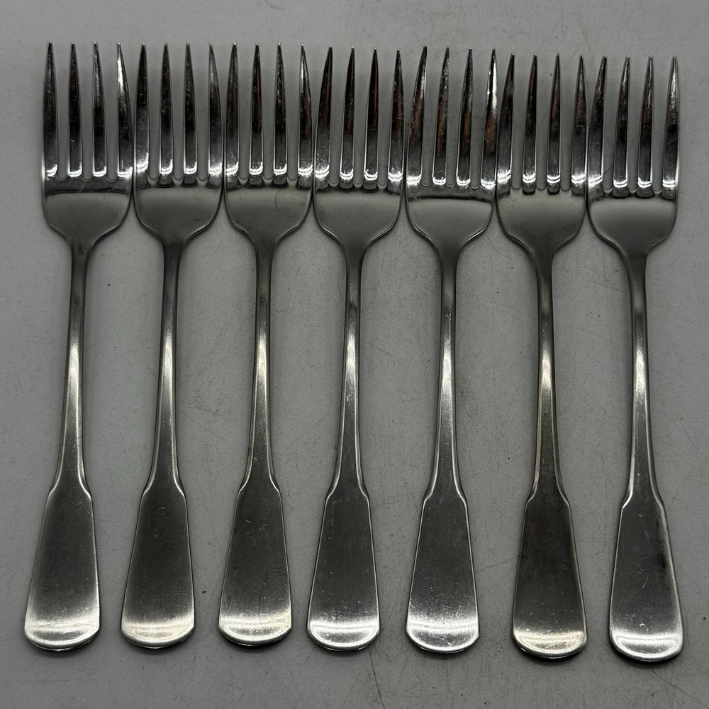 COLONIAL BOSTON MINUTEMAN Oneida SSS Lot Set 7 Salad Forks Stainless Flatware